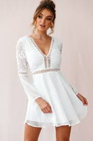 Black And White Long Sleeve Dress Carson Crochet Bell Sleeve Dress White White Long Sleeve Dress Shop White Dresses Balloon Sleeve Dress