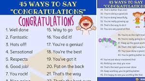 45 Ways To Say Congratulations In Writing Speaking Congratulations Synonym 7esl
