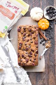 In a large bowl, whisk the eggs, brown sugar, granulated sugar, pumpkin puree, melted butter and vanilla until combined. Chocolate Chip Vegan Pumpkin Bread Gluten Free Refined Sugar Free