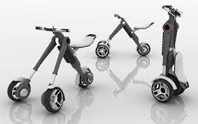 A personal transporter (also powered transporter, electric rideable, personal light electric vehicle, personal mobility device, etc.) is a class of compact, mostly recent (21st century), motorised micromobility vehicle for transporting an individual at speeds that do not normally exceed 25 km/h (16 mph). Personal Electric Vehicle Collapses Into A Trolley For Easy Transportation Electric Cars Vehicles Transportation Design