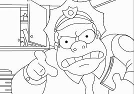 Dois anos depois, em 1987, os simpsons estreavam em vinhetas de três minutos num programa humorístico. Desenho Para Colorir De Policial Dos Simpsons