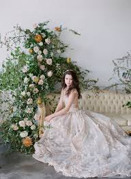 The crocheted accents, sheer mesh overlay and bright, embroidered flowers add. Ethereal Fine Art Bridal Editorial Chic Vintage Brides Chic Vintage Brides Bridal Shower Dress For Bride
