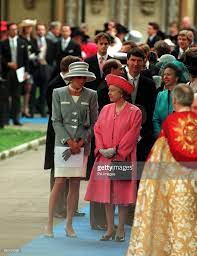 The Queen And The Princess Of Wales Talk Together After They Attended Princess Diana Family Princess Diana Diana
