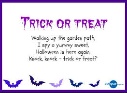 Trick Or Treat Poem Halloween Poems Halloween Poems For Kids Treat Quotes