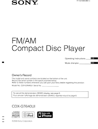 See power connection diagram on the reverse side for details. Sony Cdx Gt640ui Operating Instructions Manual Pdf Download Manualslib