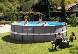 Intex Ultra Rondo Frame Pool Set 19156 Liters Grau Durchmesser 488 X 122 Cm 539 00 5 0 Von 5 Sternen Pool Uber Dem Boden Oberirdische Pools Swimming Pool