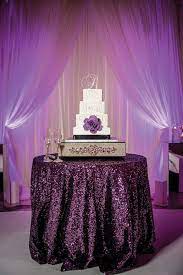 Hollywood Glam Atlanta Wedding Ashlynn Terrell Purple Wedding Cake Table Cool Wedding Cakes Wedding Cake Table