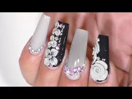 .esmalte color verde y dorado.pintura acrlica americana color blanco,verde negro. Unas Acrilicas De Noche Super Elegantes Mono En 3d Youtube