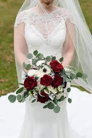 Check spelling or type a new query. Crimson And White Rose Bride Bouquets Flower Bouquet Wedding Burgundy Bridal