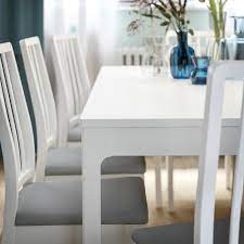 The group includes the table and 4 chairs. Ekedalen Extendable Table White 120 180x80 Cm Ikea