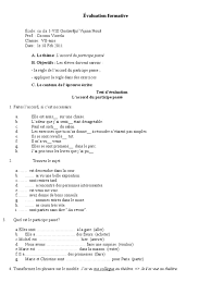 Elle (entrer) dans la salle et (se présenter). Evaluation Formative