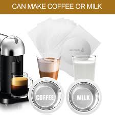 1.35 oz espresso, 2.7 oz double espresso, 5.0 oz gran lungo, 7.7 oz coffee, 14 oz alto coffee. Recafimil Stainless Steel Reusable Refillable Coffee Capsules Compatible With Nespresso Vertuo Coffee Cup Filter With 30 Artvehicle Tiki
