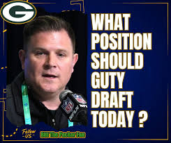What should Guty do today ? Guty is cooking today.... ቀ 출 WHAT POSITION  SHOULD GUTY DRAFT TODAY? BilIThe Packer Bill IThePackerFan Fan IAN Follow  -US