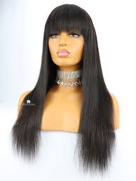 A natural extension of u. Classic Neat Bang Silky Straight Brazilian Virgin Hair Lace Front Wigs Lfw14 Wowafrican Com