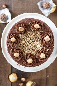 Ventray's best chocoate cake recipe filled with hazelnut chocolate buttercream. Ferrero Rocher Cake Liv For Cake