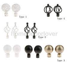 Packed as a set of 2, these brushed nickel faceted crystal sphere finials enhance your interior decor while. Pair Decorative Curtain Pole Recess Brackets Curtain Rods Finials Window Treatment Hardware Curtain Rod Finials Decorative Curtain Polesbrackets Curtain Rods Aliexpress