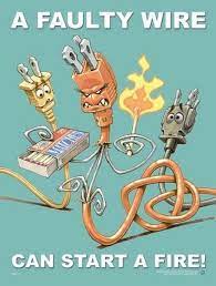 Faulty Wiring Causes Fires Look Out For Warning Signs Hot Outlets Tripping Breakers Flickering Lights Stay Safety Posters Safety Pictures Workplace Safety