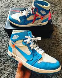 Jordan 1 Retro High Off White University Blue In 2020 Sneakers Fashion Air Jordans Jordan 1 Retro High