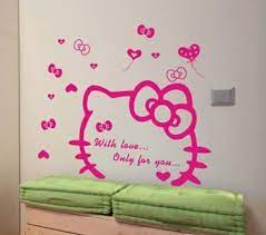 Kitty Trends Hello Kitty Wall Decal Face And Quote Hello Kitty Rooms Hello Kitty Room Decor Hello Kitty Decorations