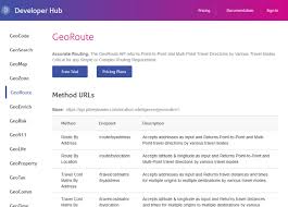 Pitney Bowes Geo Route Api Overview Documentation
