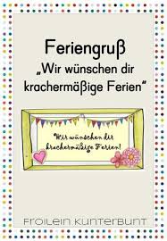 Feriengruss Ferien Lehrmaterial Lehramt