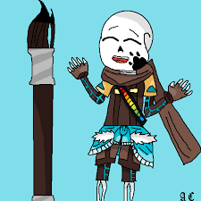 Do you wanna have a bad time? Pixilart Ink Sans Talking With His Paintbrush By Wolfieam