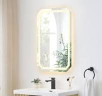 Altair Luma 24 in. W x 36 in. H Octagon Frameless LED Wall Mounted Bathroom  Vanity Mirror in Clear 776024-LED-AC - The Home Depot