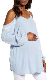 Floral Cold Shoulder Maternity Top Editorialist