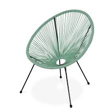 Choisissez un fauteuil de jardin en résine tressée ou en bois pour une ambiance naturelle et authentique. Fauteuil Acapulco Forme D Oeuf Vert D Eau Fauteuil 4 Pieds Design Retro Cordage Plastique Interieur Exterieur Cdiscount Jardin