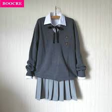 Boocre Fashion Long Sleeve Sweater Suit Preppy Style Jk School Uniform Autumn Sailor Uniform V Ne School Uniform Fashion School Uniform Outfits Uniform Fashion
