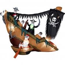 Decorate your party room to look like a pirate's ship. Inflatable Halloween Pirate Ship Stone S Finds