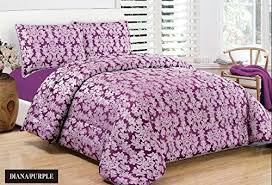 Oversized bedspread floor extra long floral bedding extra wide drops. 3pc Luxurious Diana Heavy Jacquard Quilted Bedspread Comforter Set Super King Size Diana Purple Buy Online In Angola At Angola Desertcart Com Productid 55100665
