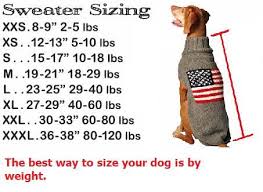 Sizing Chart For Dogs By Weight Pets Large Dog Sweaters