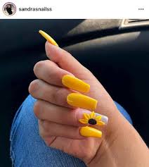 Pretty ideas of yellow nail arts & patterns in year 2019 |. Summer Acrylic And Nails Image 7596012 On Favim Com