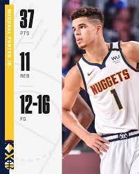 nba on espn on instagram michael porter jr showed out he s the first nuggets rookie with 35 points and 10 rebou michael porter jr michael carmelo anthony