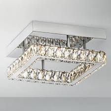 Patricia Crystal Square 12 Wide Chrome Led Ceiling Light 8f506 Lamps Plus Ceiling Lights Led Ceiling Lights Crystal Ceiling Light