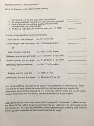 Floor Framing Plan Assignment Using No 2 Spruce P