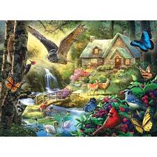 Bits And Pieces 300 Piece Puzzles Forest Cottage 300 Large Piece Jigsaw Puzzle Bits And Pieces Cottage Art Forest Cottage 300 Pieces Jigsaw Puzzle