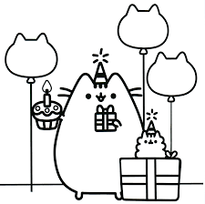 Doodle cat drawing page to color. Pin On Party Theme Pusheen The Cat