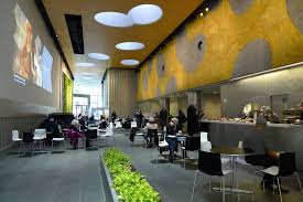 One Of The Lincoln Center S Many Spaces The David Rubenstein Atrium Serves As A Visitors Center And Is Home To The Z Atrium Lincoln Center Places In New York