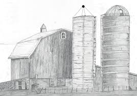 Medina Ny Barn And Silos By Jim Patrick Silos Barn Drawing Barn