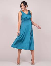 Petrol Blue Midi Maternity Cocktail Dress In 2020 Maternity Occasion Dress Cocktail Dress Maternity Formal Nursing Dress