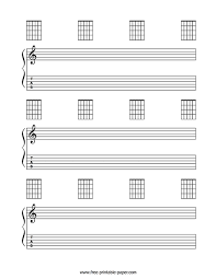 Sheet for the notation of a voice or solo instruments (violin, cello, guitar, clarinet, flute, oboe, etc.) Guitar Sheet Music Free Printable Paper