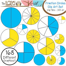 Fraction Circles Set Clip Art Graphics For Teachers Blue Yellow Blackline Fraction Circles Activities Fraction Circles Fractions
