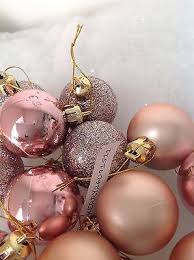 24 Rose Gold Shiny Matt Glitter Christmas Baubles Decorations Tree 40mm 3 4 99 Gold Christmas Decorations Rose Gold Christmas Decorations Copper Christmas