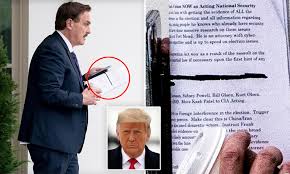 809 x 469 jpeg 45 кб. Donald Trump Holds Talks With Mypillow Ceo Mike Lindell Who Brandishes Notes About Martial Law Daily Mail Online