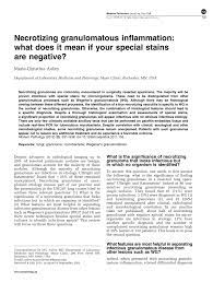 Maybe you would like to learn more about one of these? Pdf Necrotizing Granulomatous Inflammation What Does It Mean If Your Special Stains Are Negative