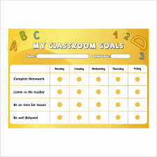 Classroom Goals A4 Reward Chart With Stickers