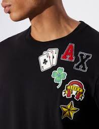 Armani exchange women's jean shorts size no tag. Armani Exchange T Shirt With Printed Icons Graphic T Shirt For Men A X Online Store