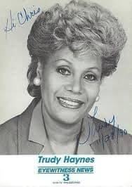 The amazing Trudy Haynes in the 1960s. She was the first Black reporter for  KYW TV when she was hired in 1965. She has won many awards. She is also  going to